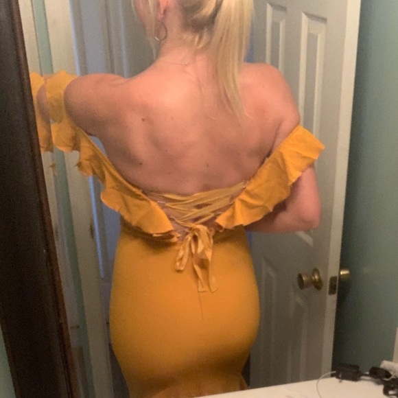 Mustard Yellow Maxi Dress - Picture 2 of 4